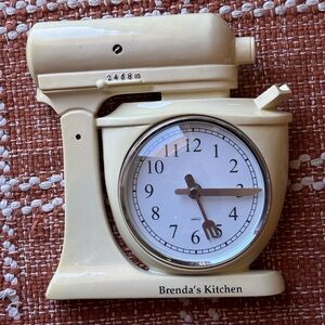 Kirch Personalized Yellow Kitchen Aid Style Mixer Wall Clock Knife & Fork Hands